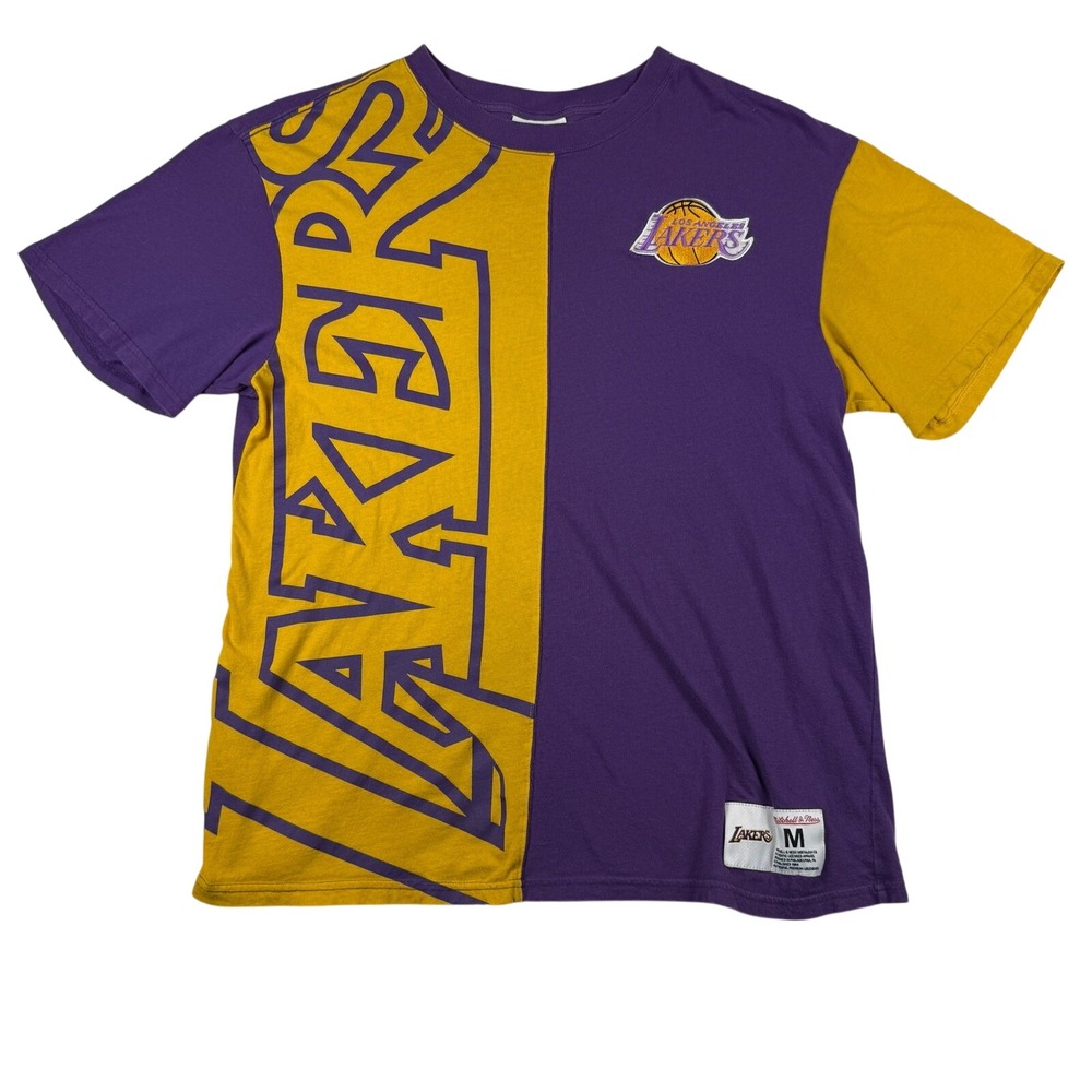 Mitchell & Ness Los Angeles Lakers NBA Colorblock Tee Mens Medium
